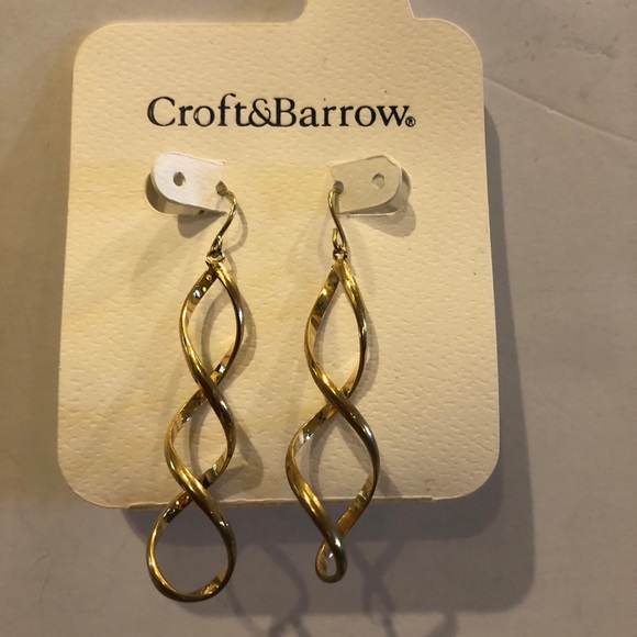 croft & barrow Jewelry Nwt Croft Barrow Earrings Gold Tone Dangle Twist Poshmark